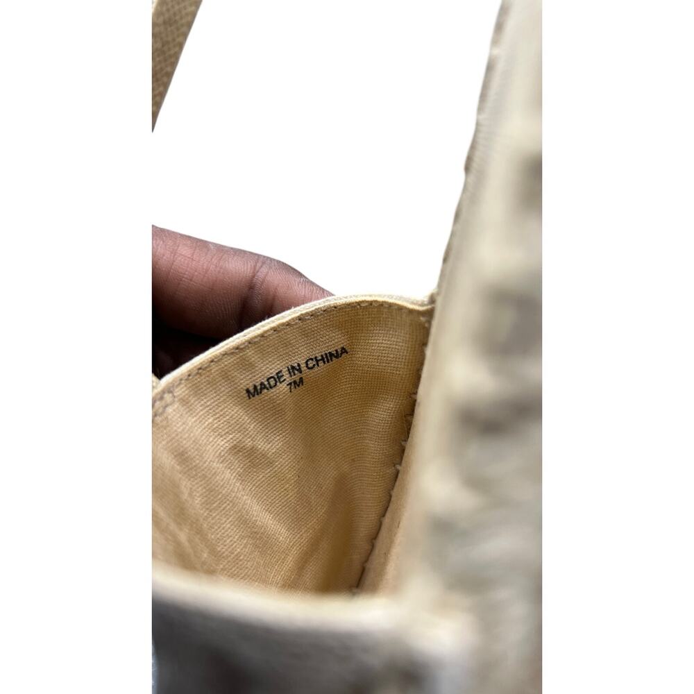 đź§µ Talbots Beige Espadrille Slingback Flats Elephant Embroidered Beaded Boho Y2K - Picture 7 of 7